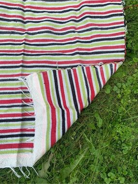 CLOSING SALE New handmade blanket, handmade throw 100% cotton striped blanket